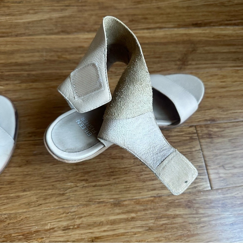 EILEEN FISHER Arts Ankle‎ Cuff Sandal Cream Heel Womens - Picture 8 of 8